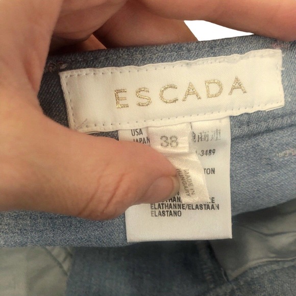 Escada Petite Bootcut Jeans Light Wash Contrast Stitch *Hemmed* - Picture 8 of 9